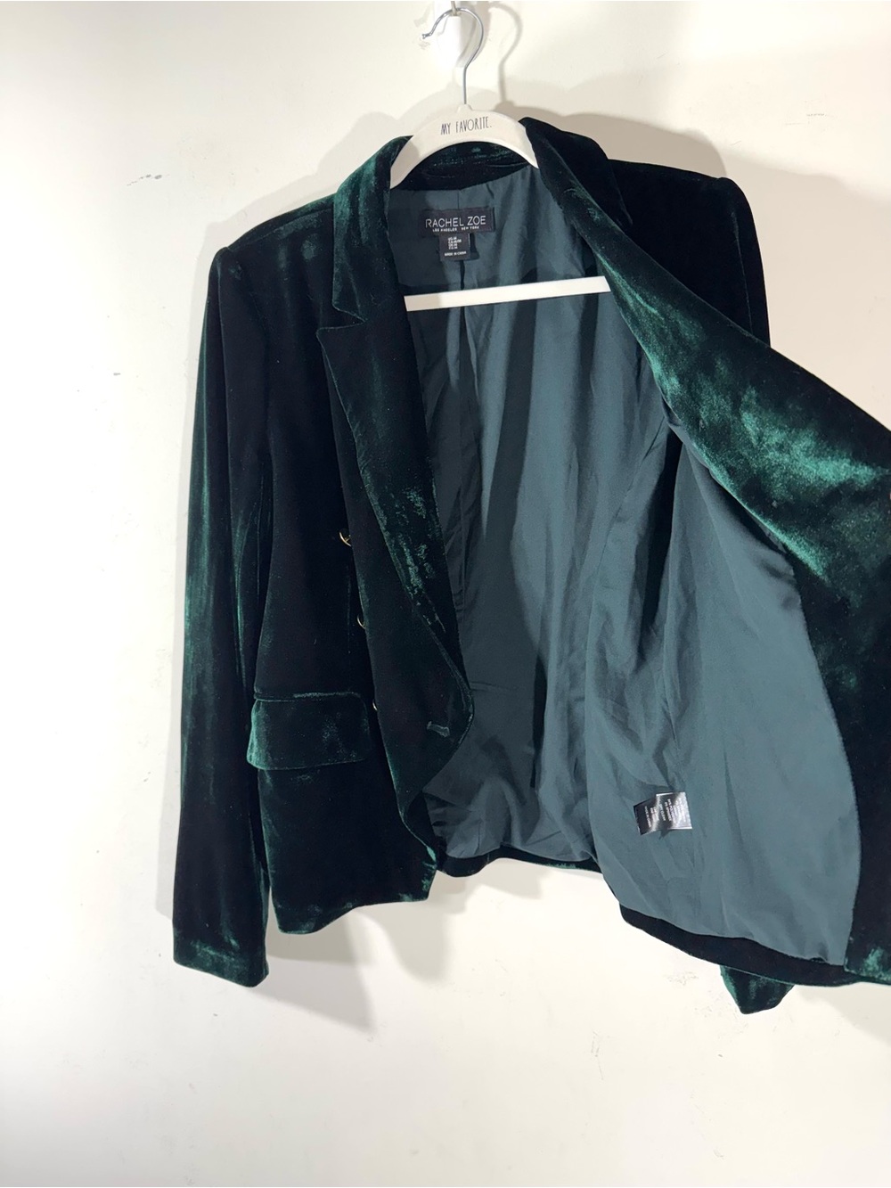 Rachel Zoe green velvet velour blazer medium Whimsigoth Victorian - Picture 6 of 10